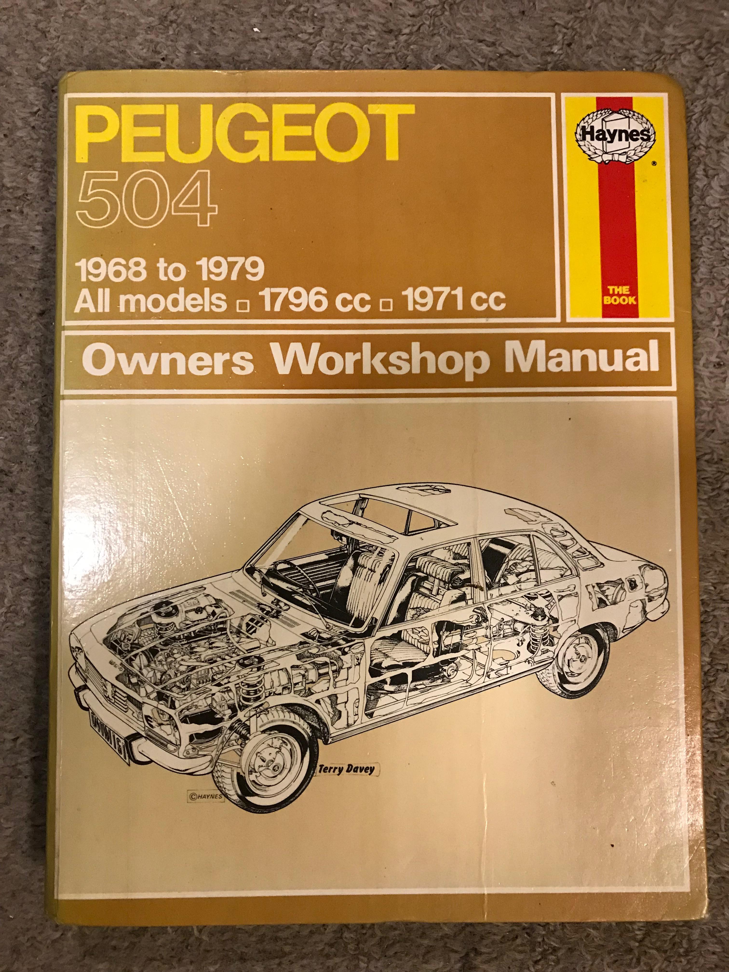 Peugeot 504 1968-1979 Workshop Manual - JPW5071907 - JUST PARTS